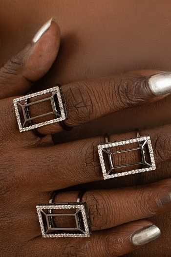 Dhwani Bansal Jewellery Vazio Rectangular Motif Ring - Single Pc
