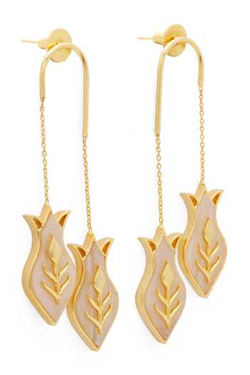 Dhwani Bansal Jewellery Amphora Mother Of Pearl Embellished Earrings 