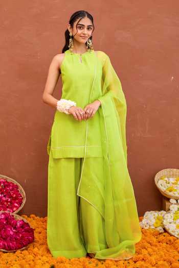 Taro Harini Chanderi Silk Kurta Set