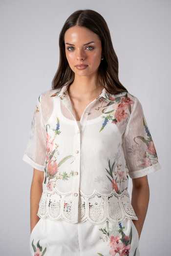 RANNA GILL Vivara Queen Anne Lace Print Shirt 
