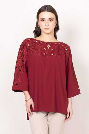 RANNA GILL Milo Cutwork Embroidered Top 