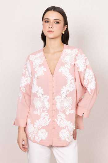 Ranna Gill Zion Floral Embroidered Shirt