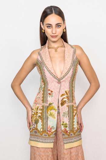 RANNA GILL Alva Long Halter Waistcoat 