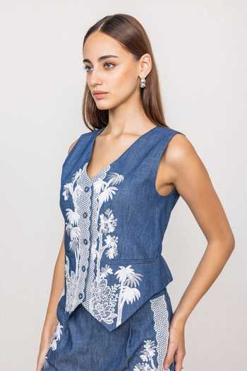RANNA GILL Kristoff Denim Waist Coat 