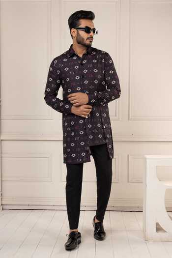 Poonam Kasera Ikat Print Short Kurta Set
