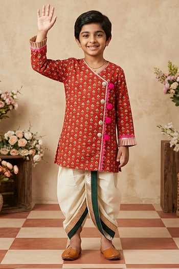 Byb Premium Embellished Maroon Kurta & Dhoti Pant Set 