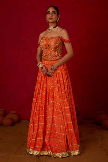 Nitara Dhanraj Label Embroidered Corset & Skirt Set 