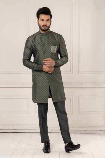 Poonam Kasera Ikat Woven Kurta Set