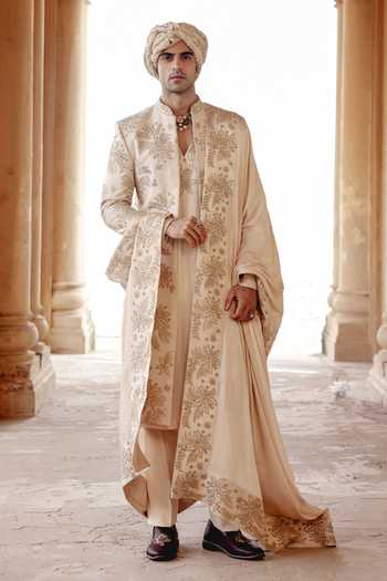 AMIT BEHKI Hand Embroidered Silk Stole 