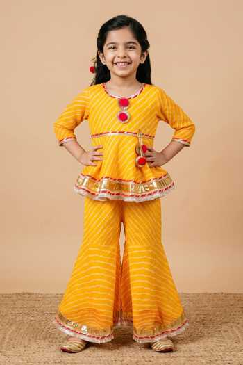 Byb Premium Leheriya Print Top & Sharara Set 