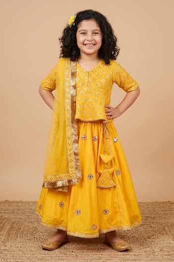 Byb Premium Mirror Work Blouse Skirt Set