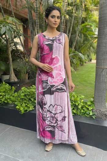 Ajiesh Oberoi Floral Print Kurta With Palazzo 