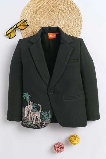 Mini Stitch Jungle Embroidered Blazer 