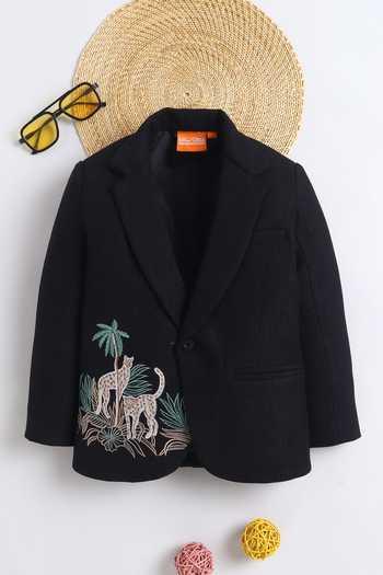 Mini Stitch Jungle Embroidered Blazer 