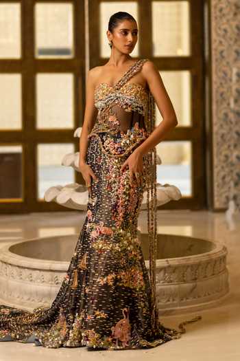 Moledro Embellished Corset & Lehenga Set 