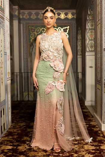 Moledro 3D Floral Applique Work Dress 