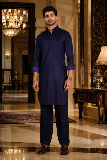 Jhambthreads Solid Cotton Satin Kurta & Salwar Set 