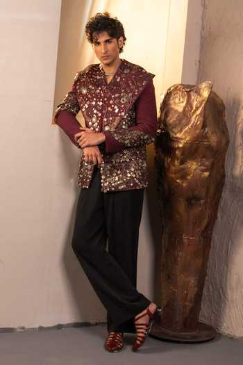 Jatin Malik Orbis Embroidered Jacket Set 