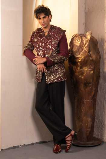 Jatin Malik Orbis Blush Embroidered Jacket 