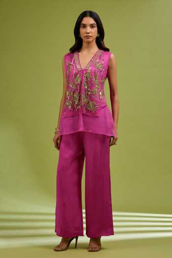 Ewoke Embroidered Top & Palazzo Set 