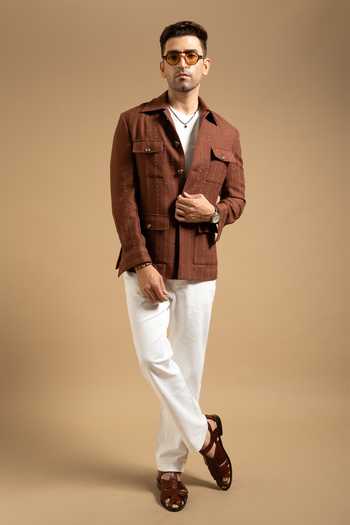 Gargee Designers Textured Cotton Blend Utility Shacket 