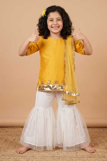Byb Premium Border Embroidered Kurta Sharara Set 