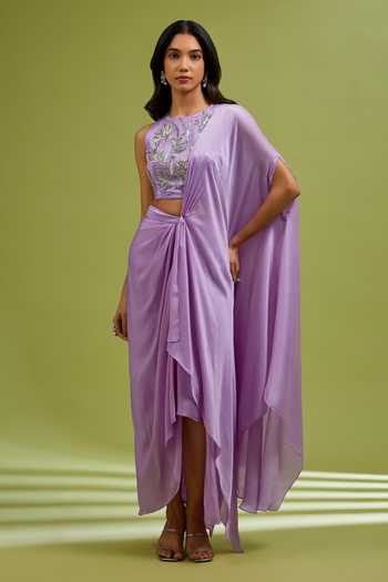 Ewoke Pre-Draped Saree With Embellished Blouse 