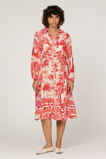 Inoa Onia Printed Dress With Belt 