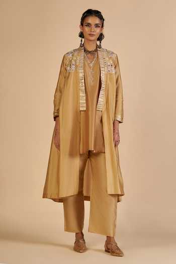 Gulabo By Abu Sandeep Embroidered Chanderi Coat 