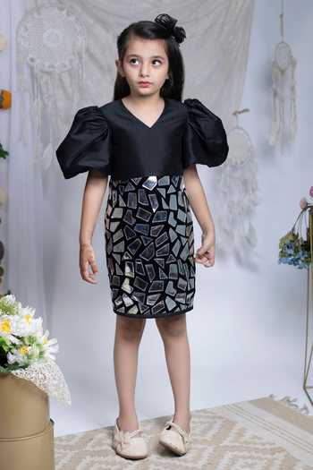 Label Kiaa Faux Mirror Work Dress 