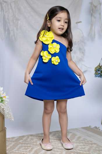 Label Kiaa One Shoulder Embroidered Dress 