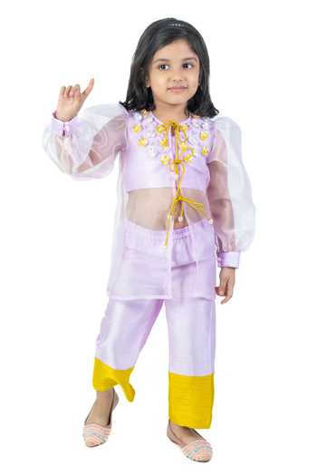 Label Kiaa 3D Sequin Work Top & Pant Set 
