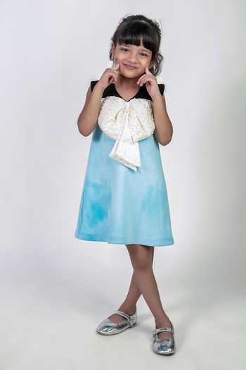Label Kiaa Pearl Embellished Bow Dress 