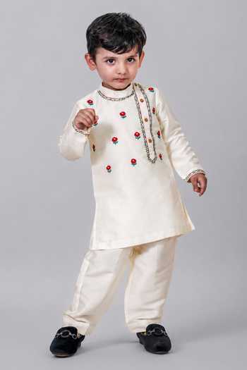 Label Kiaa Rose Embroidered Kurta & Pyjama Set