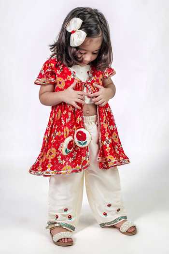 Label Kiaa Bandhej Pattern Jacket Pant Set