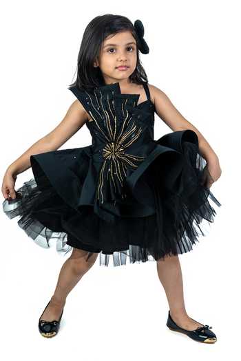 Label Kiaa Flower Petal Embroidered Dress 