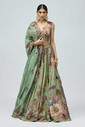 Varun Bahl 3D Work Embroidered Lehenga Set 