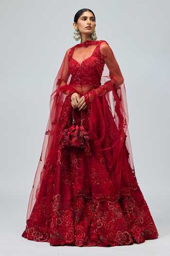 Varun Bahl Floral Embroidered Lehenga Set 