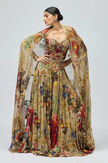 Varun Bahl Embroidered Floral Sharara Set 