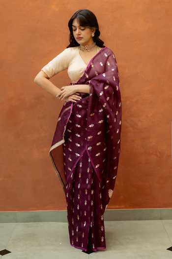 Priyanka Raajiv Chiti Woven Saree With Unstitched Blouse Fabric 
