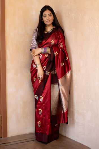 Priyanka Raajiv Kaushiki Silk Chanderi Saree With Unstitched Blouse