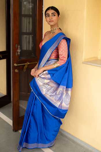 Priyanka Raajiv Kalamayi Banarasi Silk Saree With Running Blouse 