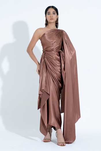 NA-KA Silk One Shoulder Gown 