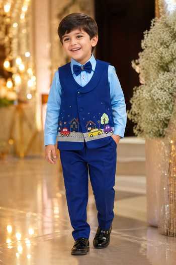 Toplove Midnight Townscape Waistcoat & Pant Set 