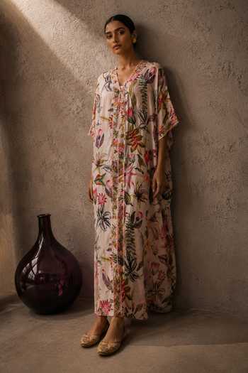 Aroop Shop India Dahlia Printed Kaftan 