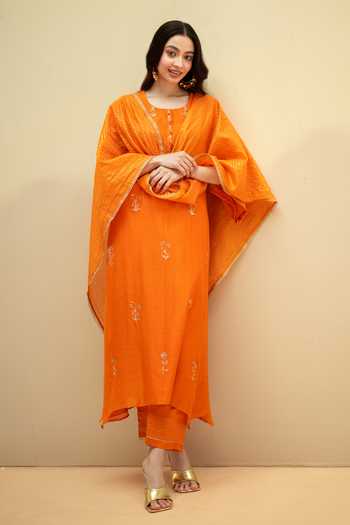AM by Anita Mittal Chandini Embroidered A-Line Kurta Set 