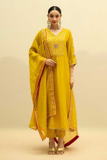 AM by Anita Mittal Jhoomar Embroidered A Line Kurta Set 