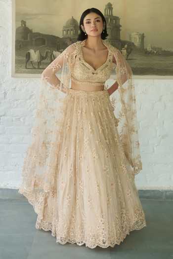 Meenagurnam Net Embellished Lehenga Set 