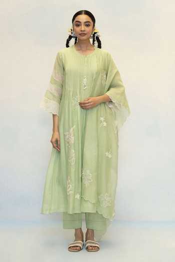 AM by Anita Mittal Zara Mul Chanderi Tunic & Pant Set 