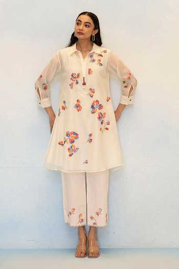 AM by Anita Mittal Aab Cord Embroidered Kurta & Pant Set 